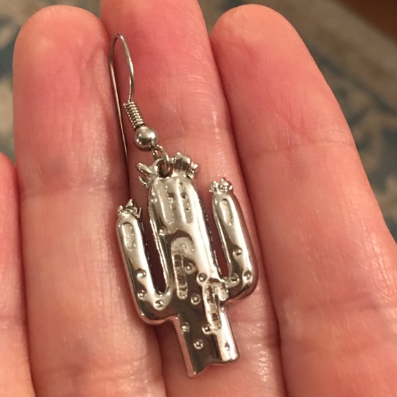 Southwestern cactus S. Steel earrings - Picture 3 of 3